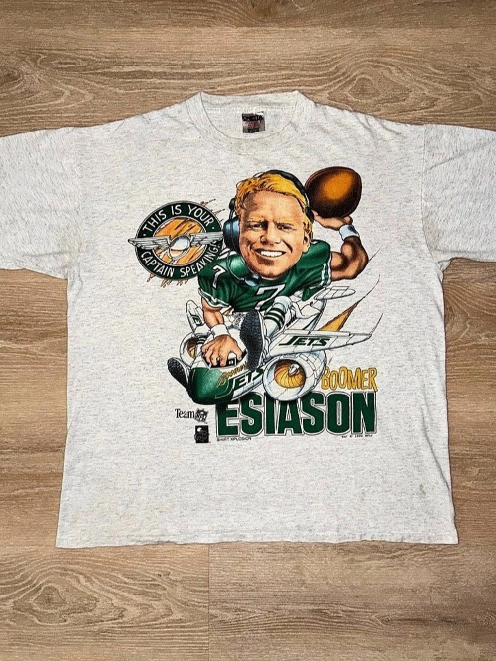 Vintage 90’s New York Jets Boomer Esiason Shirt Xplosion Caricature T-Shirt